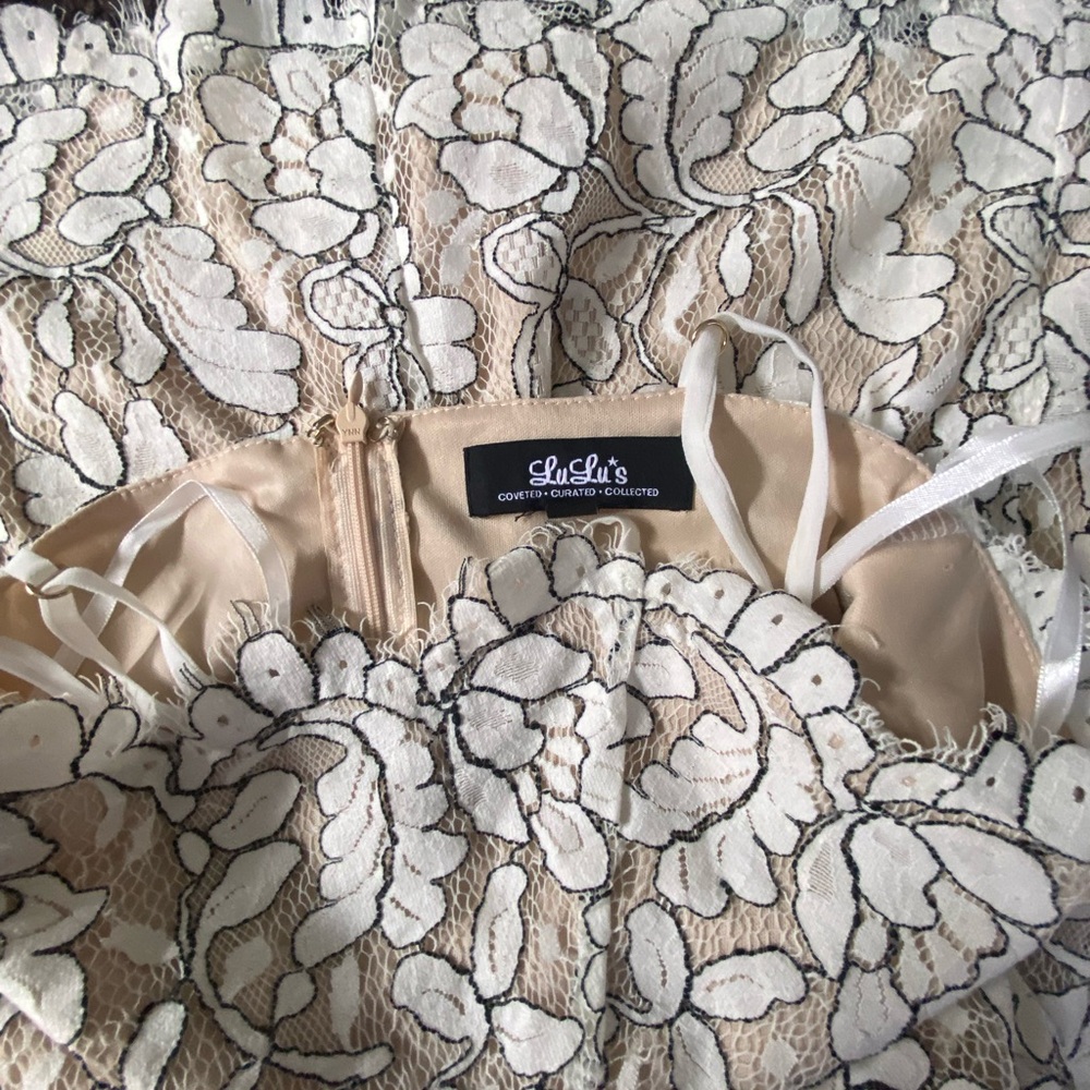 Lulu's Cream Halter Sheath Mini Dress - Picture 4 of 4